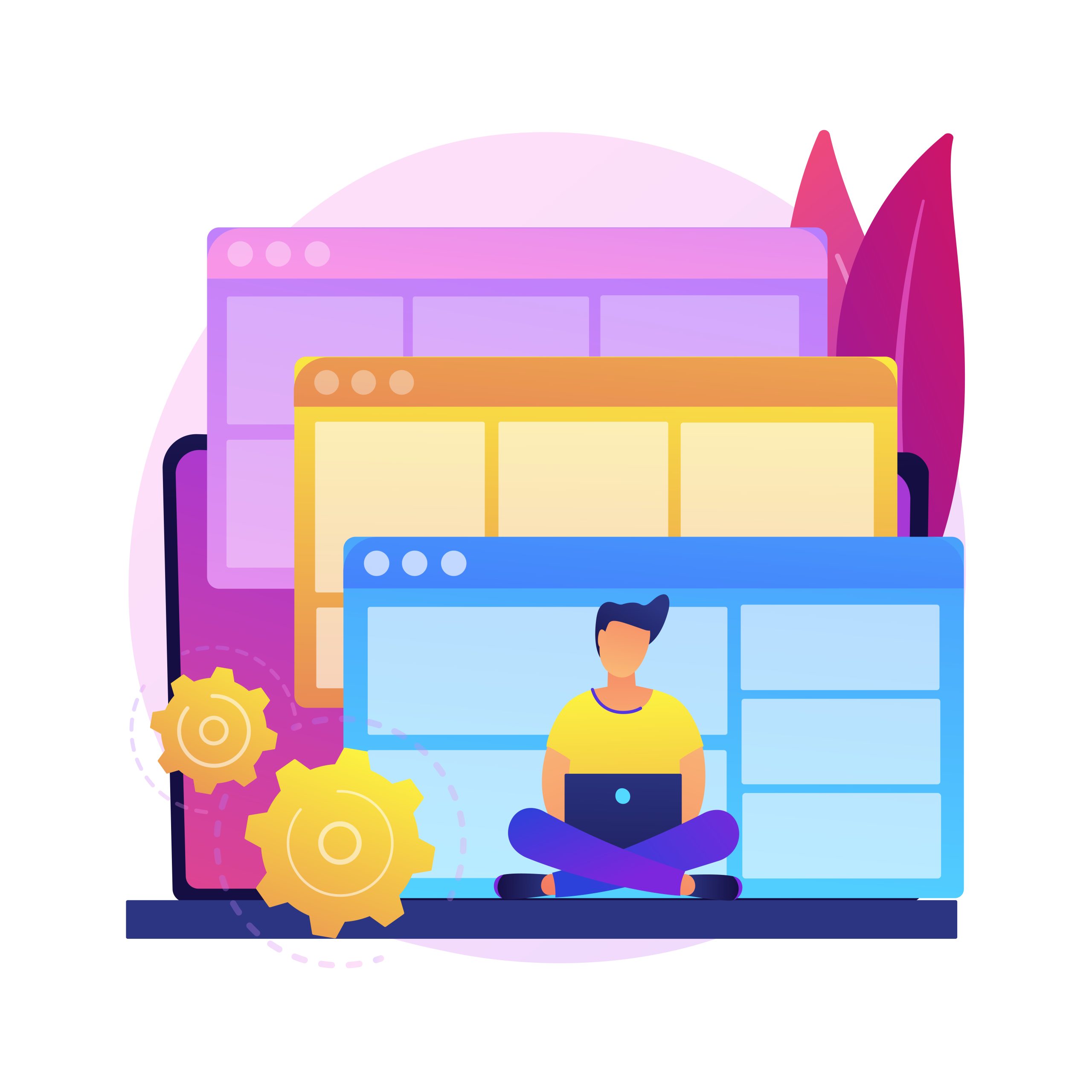 Website template abstract concept vector illustration.